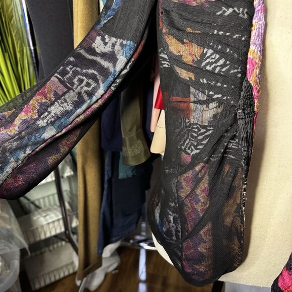 Alberto Makali Women’s M Colorblock Open Jacket Blazer Black Mesh Cover - Picture 3 of 9